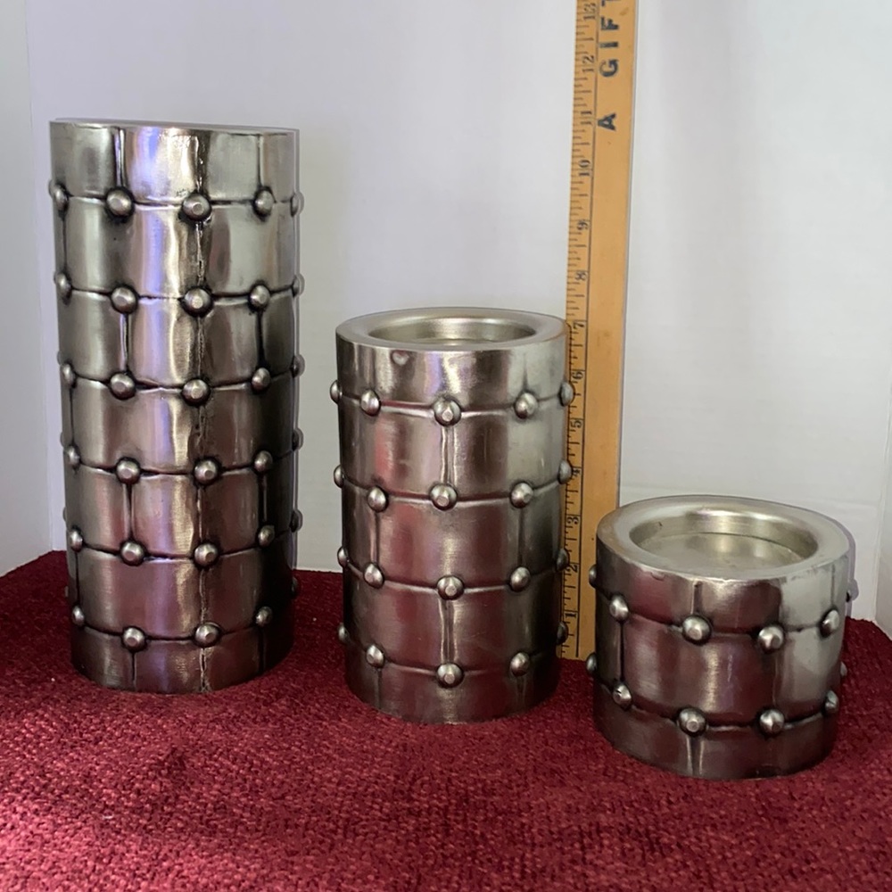 3 Metal Candle Holders for 3” Candles